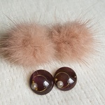 ミンクファーのピアス（イヤリング）＊モカ＊