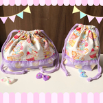 レトロアニマル ＊ラブリースイーツタイム＊お弁当袋セット＊入園入学＊肩ベルトカバー