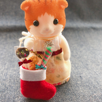 クリスマスのお菓子ブーツ＊シルバニアサイズ＊ミニチュア＊ミニミニワッフル🧇andカラフルクッキーandぐるぐるキャンディーandチョコスティック