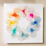 SALE! アルコールインクアート  木製パネル　送料無料‥+*