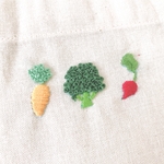 手刺繍　お野菜マイバッグ！