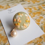 【在庫あり】刺繍　ポニーフックㅤ金木犀/緑