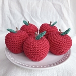 <再販>あみぐるみ・りんご5個セット🍎　オーガニックコットン使用