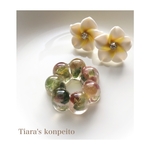 ストレス・疲労緩和/ミックストルマリンのお花型オルゴナイト