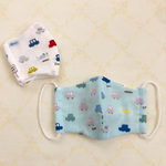 【2枚セット送料込】幼児用マスク SSサイズ(3歳〜5歳用)  男の子向け 車柄2色セット