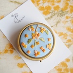 【在庫あり】刺繍　アクセサリーケース　金木犀
