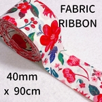 【数量限定セール】【FABRIC】【90cm】【WH】フラワーリボン【A1113】