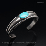 【teruyuky324様オーダーメイド品】スリーピングビューティー ターコイズ シルバーバングル Sleeping Beauty Turquoise
