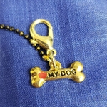 ☆マスクストラップ☆（ブラックチェーン✕MY DOG文字刻印ボーン）