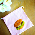 I ♥︎ HAMBURGER 巾着 BABY PINK
