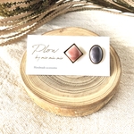 【再販売】七宝焼◇○アシメピアス ～pink×blue gray～