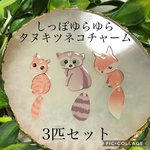 しっぽゆらゆら　タヌキツネコチャーム