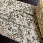 インド刺繍リボン アンティークレース チュール 白 金 アクセサリー ブレード