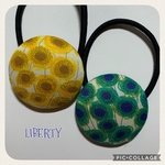 リバティ ザンジー・サンビーム くるみボタン ヘアゴム 38mm×2③