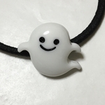 〈再販5〉🎃ハロウィン🎃ハロウィンにっこりおばけちゃんヘアゴム（ヘアゴムカラーブラック）