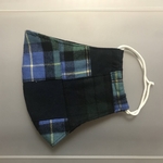 ハンドメイド　立体　マスク　パッチワーク  タータンチェック　ブラックウォッチ