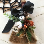 mini ハロウィンリース♪　HAPPYほうきリース　ハロウィンスワッグ　 