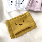 マスタード　うさぎさん刺繍のマスク　キッズ用