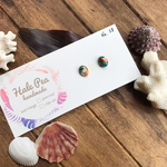 【1点物】No.058𓇼選べる𓇼オイスターコッパーターコイズのovalピアスorイヤリング