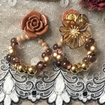 flower button  pierce /earring out