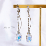 SWAROVSKI クリスタルオーロラ　スティックウェーブ　ピアス/イヤリング