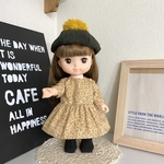 ミルクティーブラウンのワンピース&大きなポンポンベレー帽&靴下の冬セット ＊メルちゃん ソランちゃんの服＊