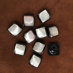  ■NEW■10個入■13mm■ヴィンテージボタン スクエア (シルバーグレー)　[1008] 