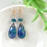 14kgf ブルーアバロンシェル ピアス/イヤリング Aurora