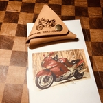 お写真刻印します　オリジナル バイクレザーコインケース