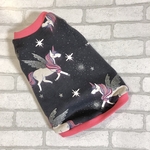 犬服☆服☆ハンドメイド★裏起毛☆冬服★☆タンクトップ☆グリッター　ユニコーン☆