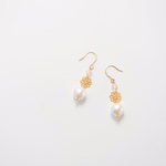 【14kgf】コットンパールピアス◎フラワー