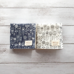 数量限定】受注製作】名入れ可＊モノトーンボタニカル＊オーガニックコットン＊6重ガーゼハンカチ