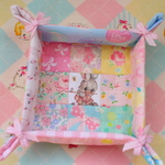 hana*ハンドメイド☆バニーちゃんのファブリックトレイ♪パッチワーク