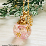 雪の結晶【ダイヤモンドダスト】ロングペンダント【ゴールド】／K16GPネックレス
