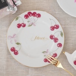 華やかさくらんぼのケーキプレート　16cm/ポーセラーツ