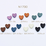 N1730-2 30個  ウッドビーズ 染色 ハート 15×15mm  3×【10ヶ】