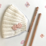 合格祈願🌸サクラ咲く🌸手編みニットマスク2枚組