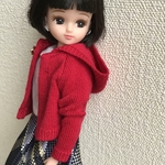 リカちゃん服(フード付きカーデガン)