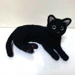 羊毛フェルト 黒猫ちゃん(伏せしてます)