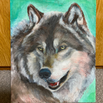 狼 おおかみ イラスト 絵画 サイズ27×22cm