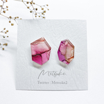  秋桜 多角形ピアス・イヤリング 【20mm】