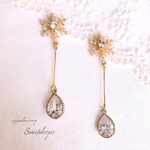 【再販♡】雪の結晶 ジルコニア 雫ピアス/ノンホールピアス