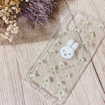 ゆるうさぎとかすみ草パール　各機種対応/スマホケース