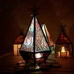 オーロラガラスのクリスマスツリー🌙ステンドグラスのクリスマスツリー