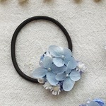 青の紫陽花シリーズ　ヘアゴム