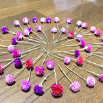 お花屋さんが作った5色の枝付き千日紅のドライフラワー   ②