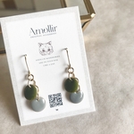 秋色ピアス ピアス カラープレートピアス フックピアス  アンティーク シンプル  リング イヤリング サージカルステンレス グレー グリーン/カラープレートの秋色ピアス