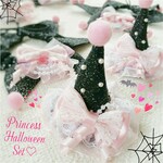 10/11（日）21:00~販売開始　感謝価格『PrincessHalloween～ウイッチハット&ピエロカラー』犬　猫　ハロウィン　お誕生日　撮影　インスタ映え　ギフト　チョーカー　コリエ