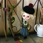 ブライス　blythe　。゜。゜。アンティークレース秋色ワンピース。゜。゜。　