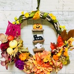 秋のハロウィンリース🎃👻🍁